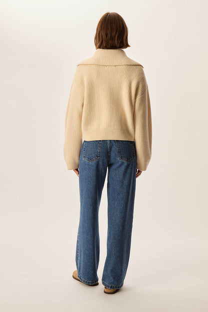 DES PETITS HAUTS | Domino Polo Sweater - Cream White Creme