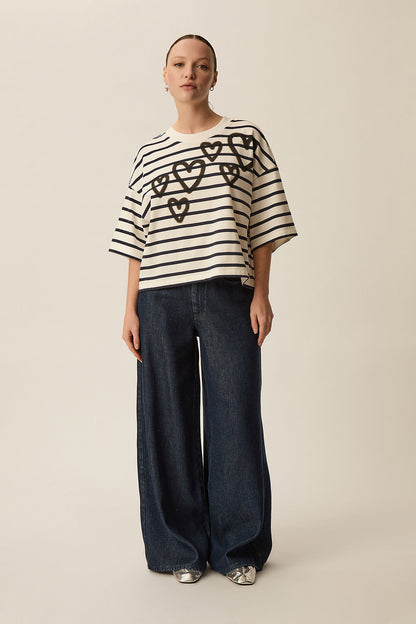 DES PETITS HAUTS | Sweatshirt Fionna - Black Hearts Coeur-Noir