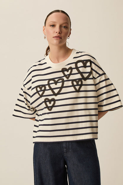 DES PETITS HAUTS | Sweatshirt Fionna - Black Hearts Coeur-Noir