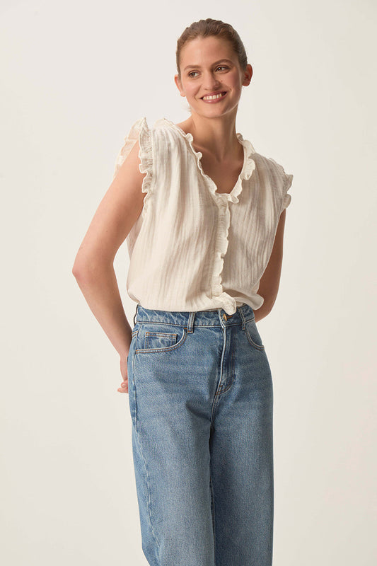 Des Petits Hauts | Soprano Blouse - Ruffles Ecru
