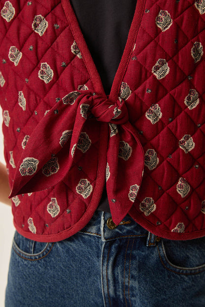 Des Petits Hauts | Tiare Waistcoat - Poppy Bow Pavot