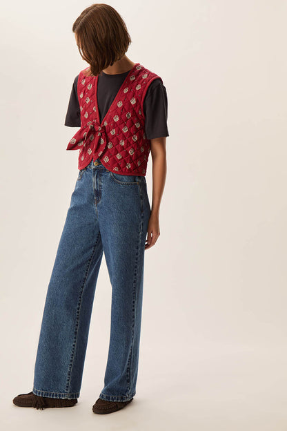 Des Petits Hauts | Tiare Waistcoat - Poppy Bow Pavot