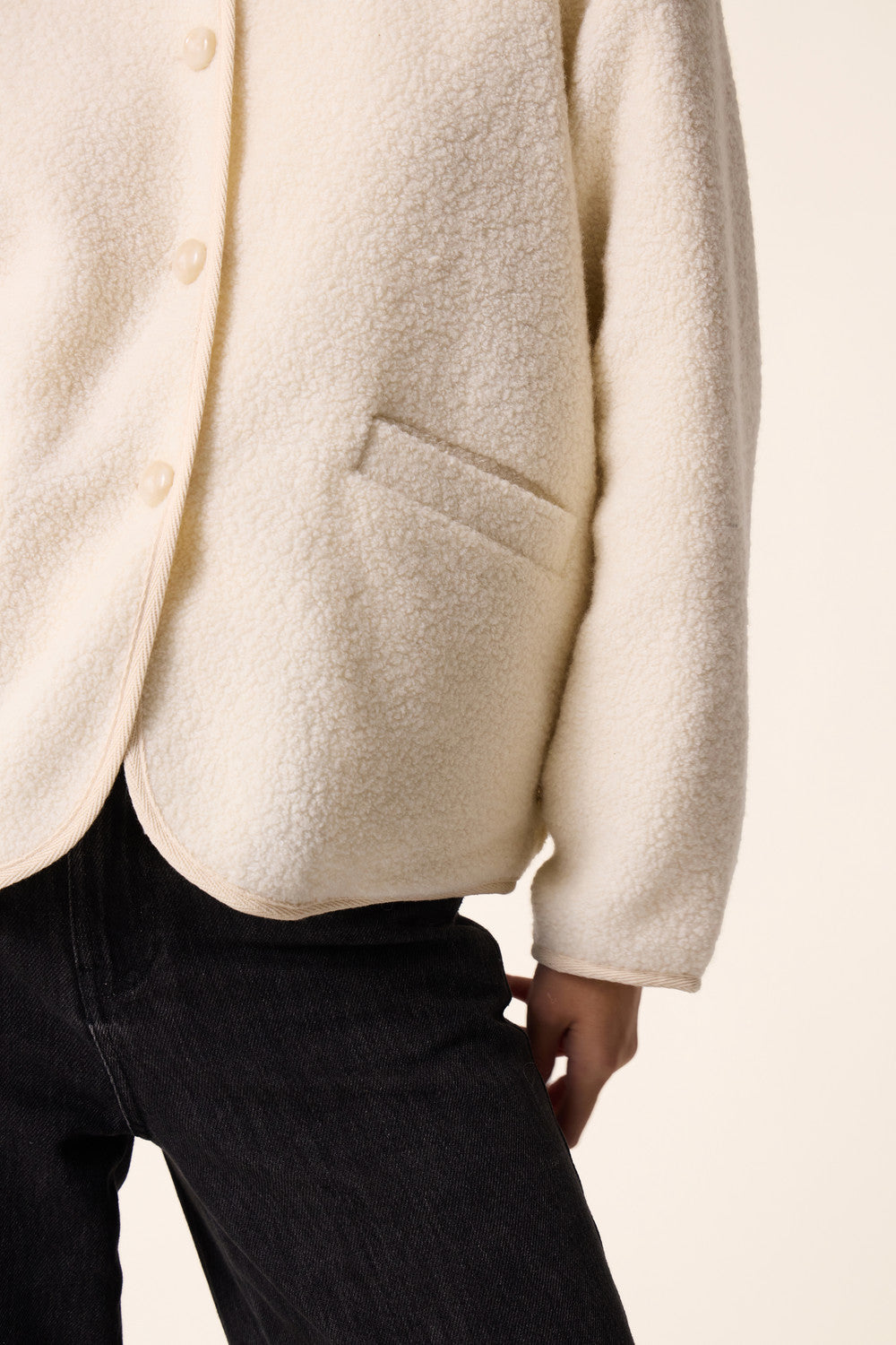 DES PETITS HAUTS | Zlavina Jacket - Cream Boucle Knit Creme