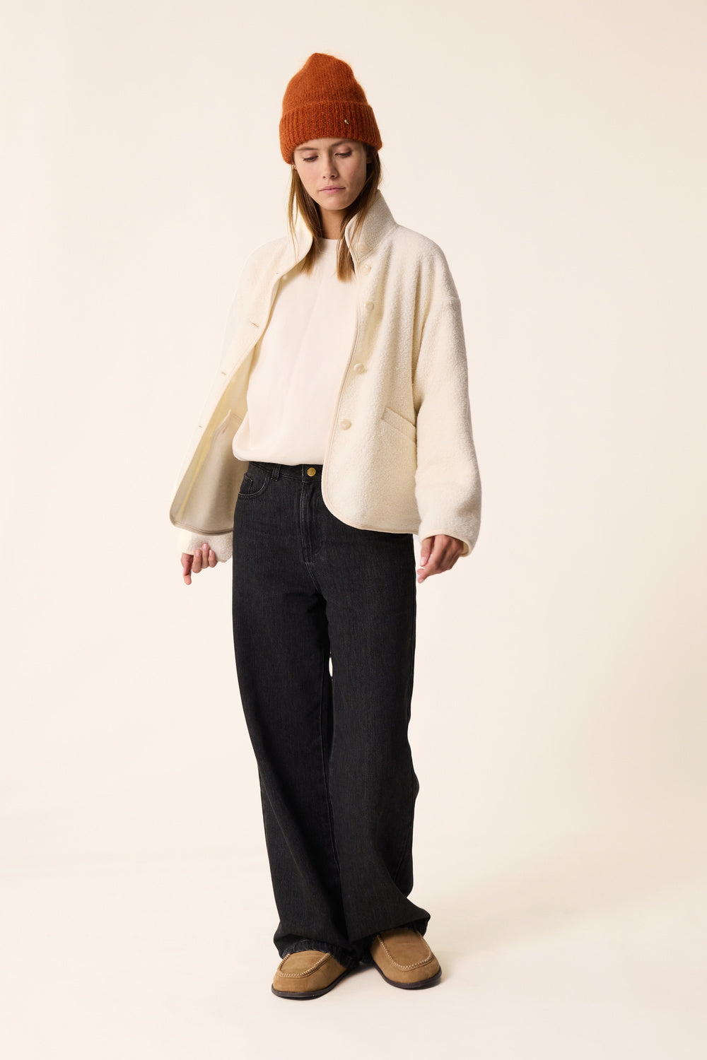 DES PETITS HAUTS | Zlavina Jacket - Cream Boucle Knit Creme
