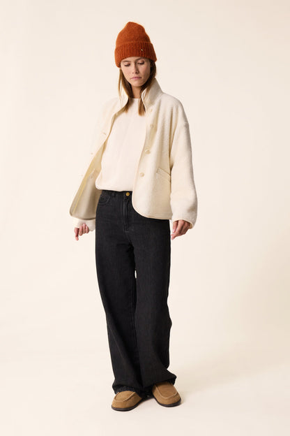DES PETITS HAUTS | Zlavina Jacket - Cream Boucle Knit Creme