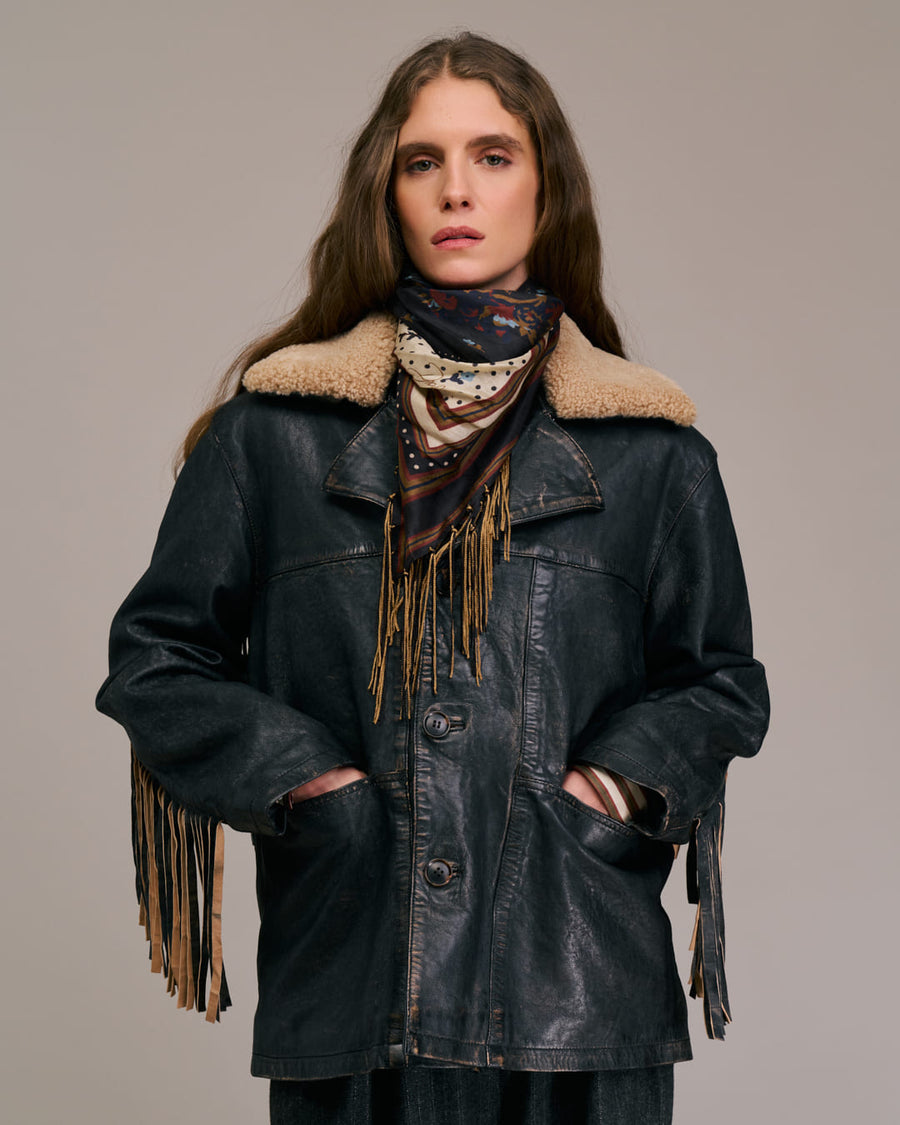 Scarf Fareo 10849 2-Navy-Ecru