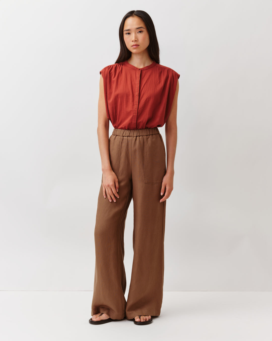 Women's Pants Premium Woven Rayon-Modal Blend - Camel 3-Camel