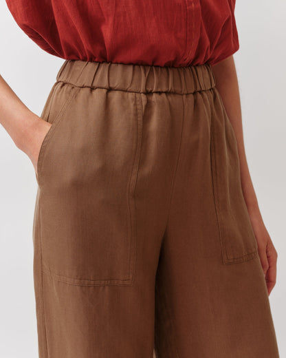 Women's Pants Premium Woven Rayon-Modal Blend - Camel 3-Camel