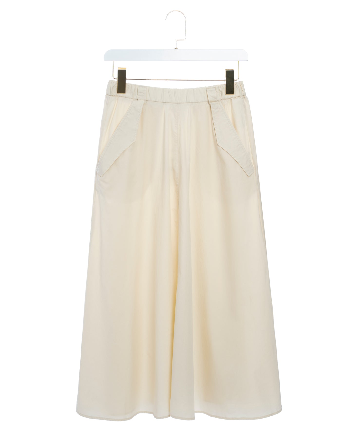Women's A-Line Midi Skirt 100% Cotton Poplin - 2-Ecru