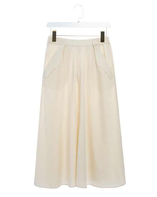 Women's A-Line Midi Skirt 100% Cotton Poplin - 2-Ecru