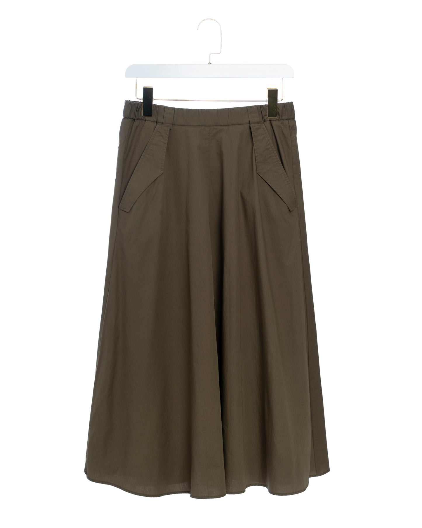 Women's Skirt 100% Cotton Poplin Lightweight - Olive 5-Olive