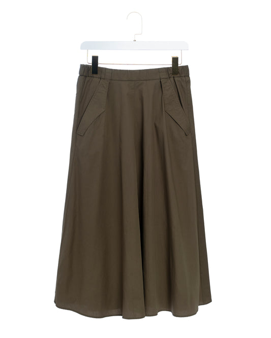 Women's Skirt 100% Cotton Poplin Lightweight - Olive 5-Olive