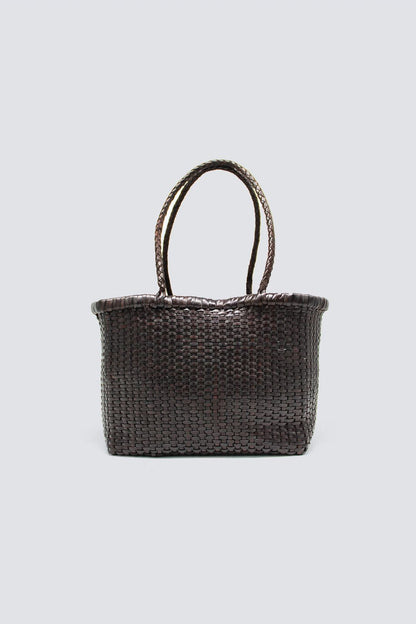 Tote Bag B Weave Small Dark-Brown