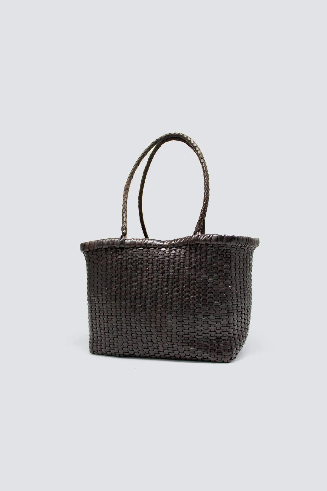 Tote Bag B Weave Small Dark-Brown