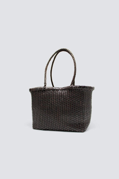 Tote Bag B Weave Small Dark-Brown