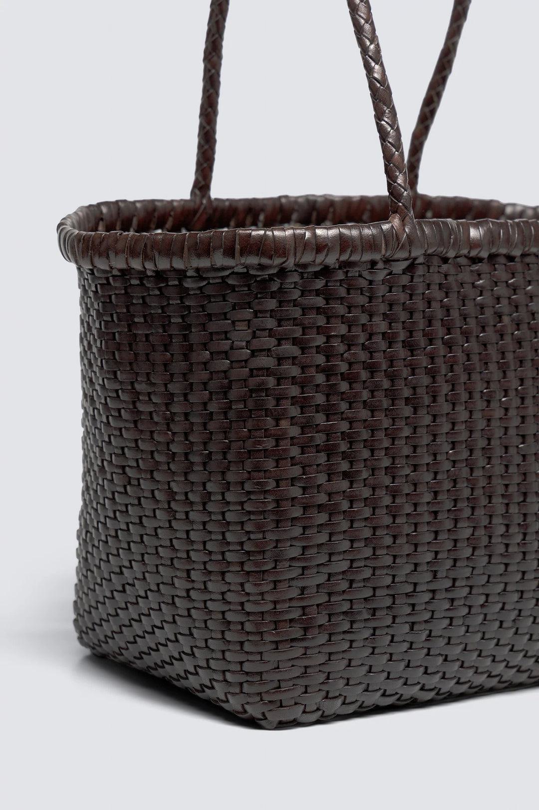 Tote Bag B Weave Small Dark-Brown