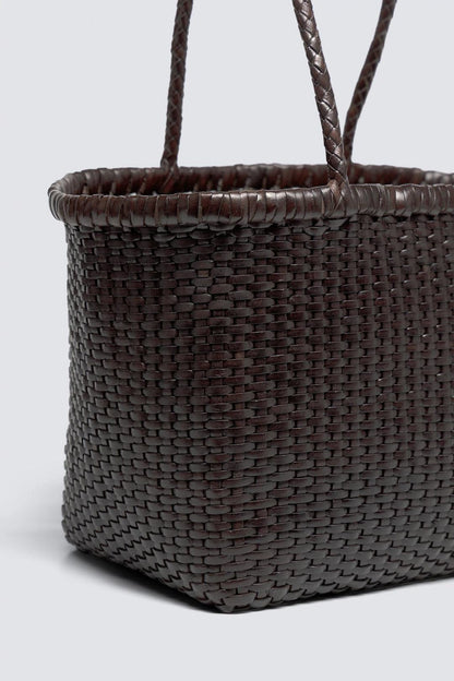 Tote Bag B Weave Small Dark-Brown