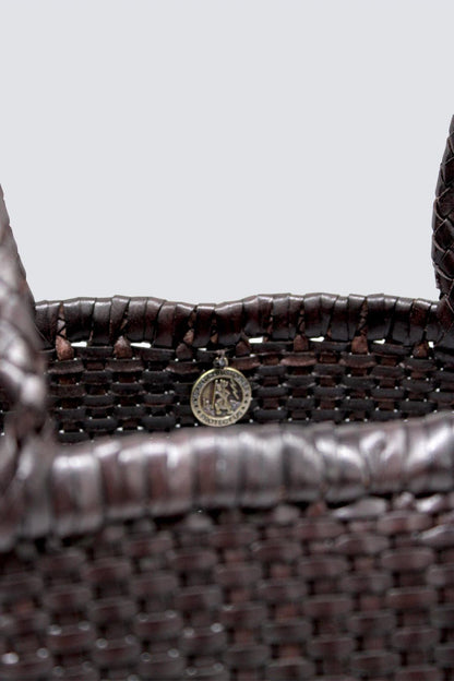 Tote Bag B Weave Small Dark-Brown