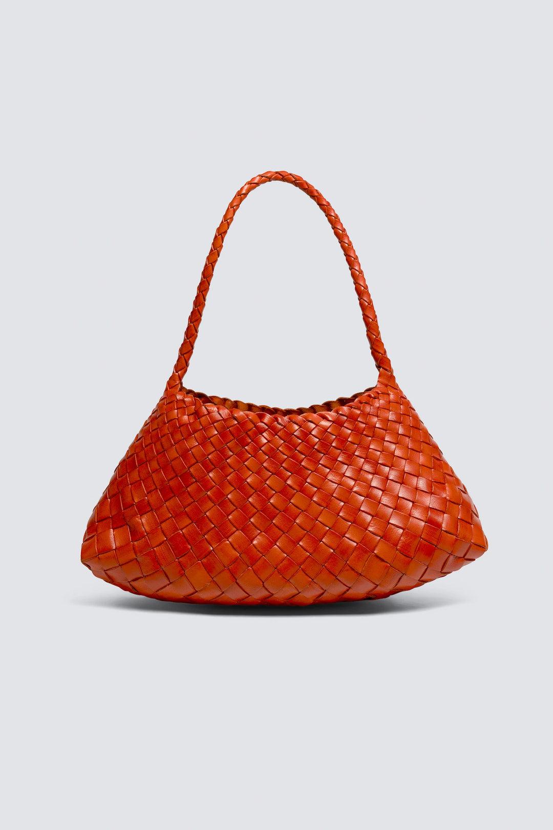 Dragon Diffusion | Rosanna Handwoven Buffalo Leather Shoulder Bag - Orange Naranja