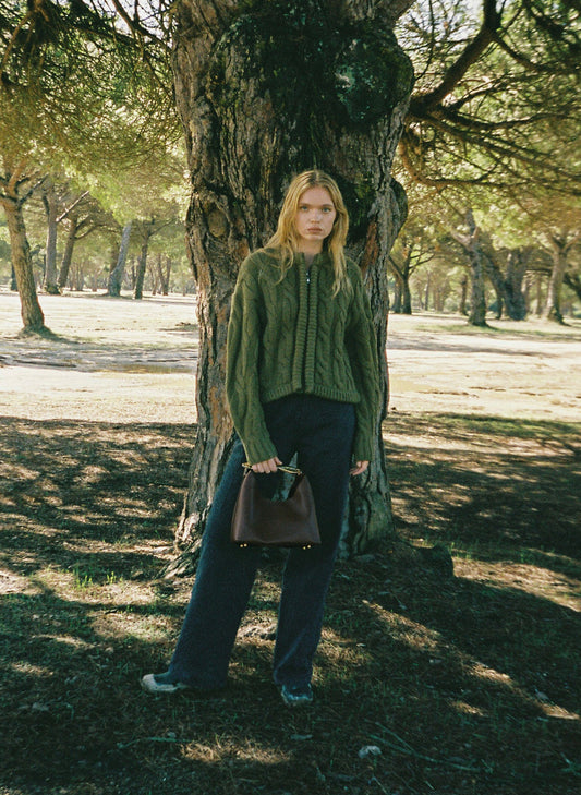 Shoulder Bag Boomerang Leathe Tabacco