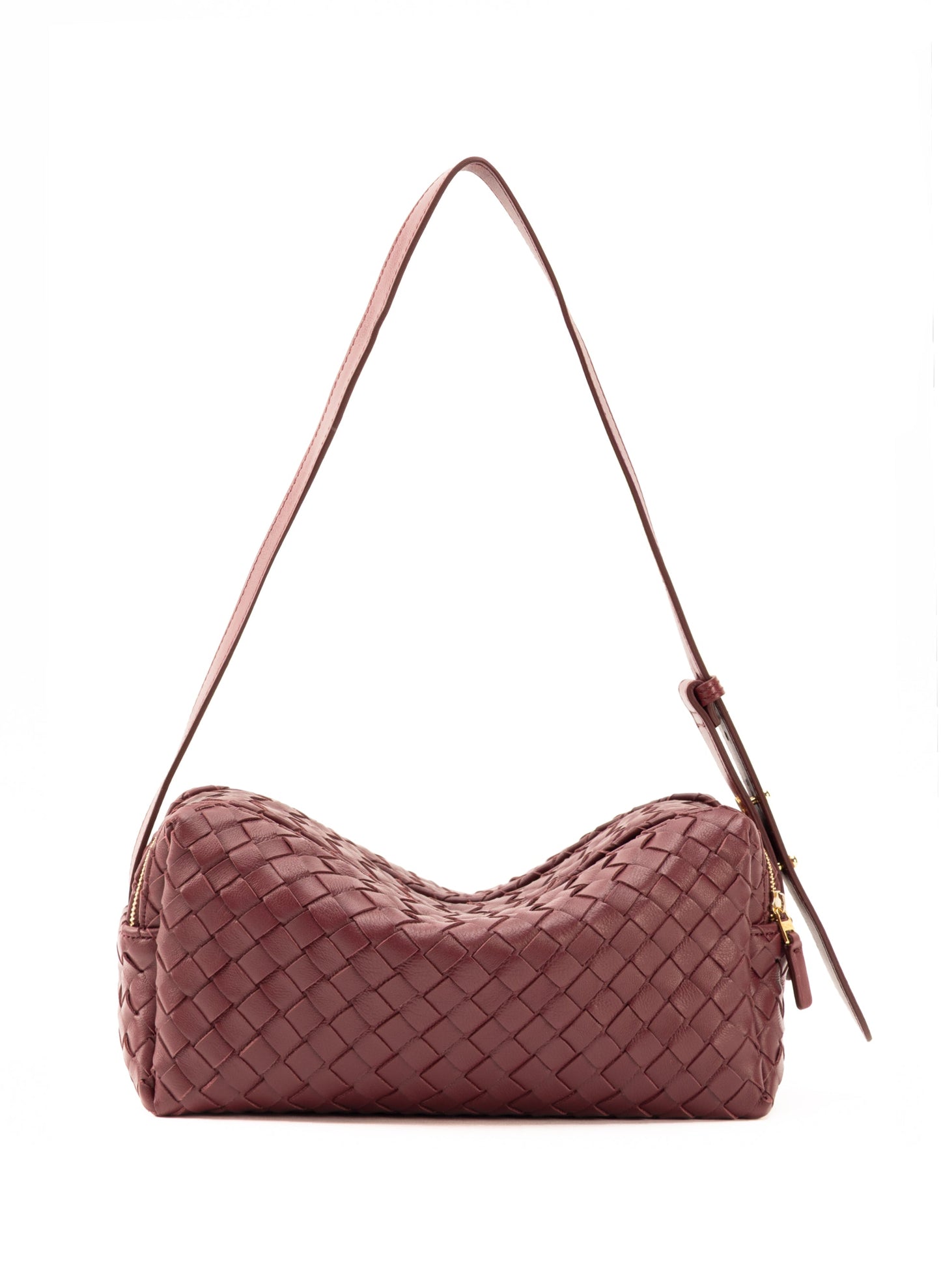 Shoulder Bag Trousse W Leathe Burgundy