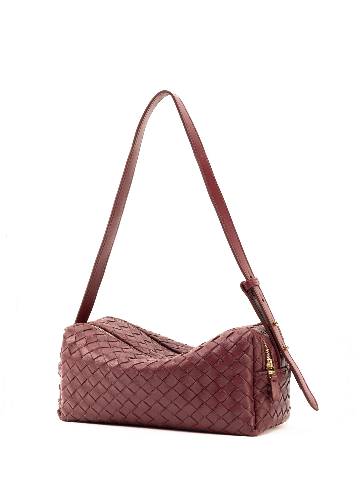 Shoulder Bag Trousse W Leathe Burgundy