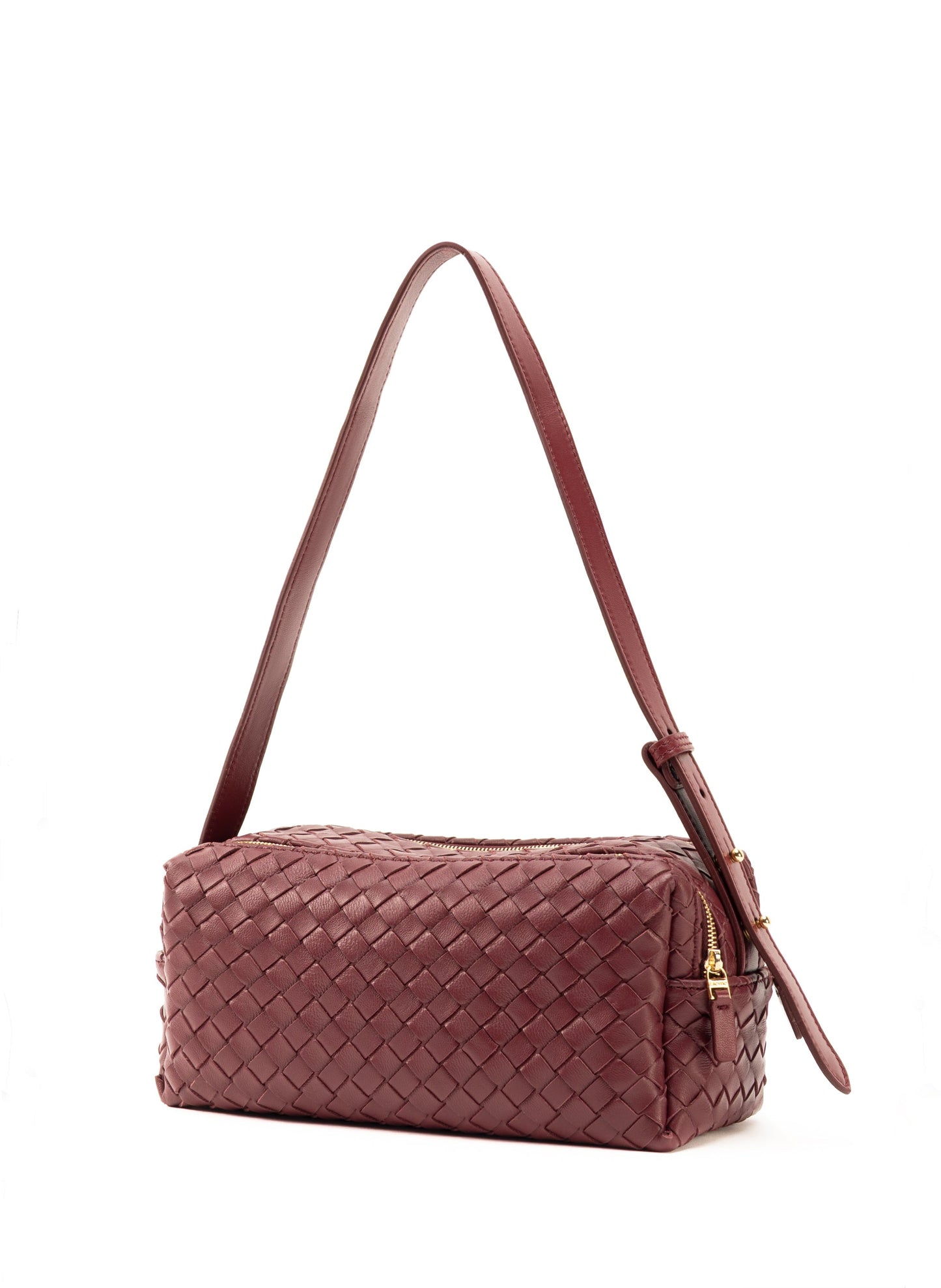 Shoulder Bag Trousse W Leathe Burgundy