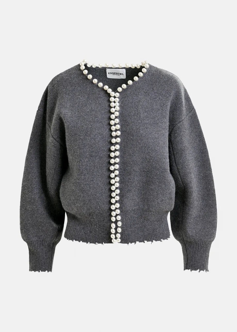 ESSENTIEL ANTWERP | Cardigan Ideas  - Pearl-Embellished Knit Shadow