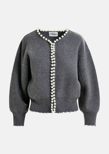 ESSENTIEL ANTWERP | Cardigan Ideas  - Pearl-Embellished Knit Shadow