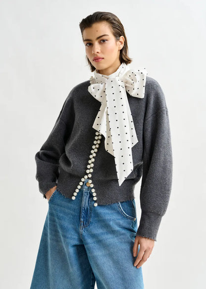 ESSENTIEL ANTWERP | Cardigan Ideas  - Pearl-Embellished Knit Shadow