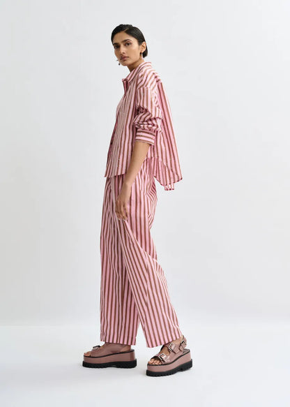 Women's Button-Down Blouse Cotton-Blend - Mint Leaf Young-Rose
