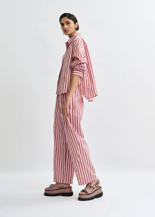Women's Button-Down Blouse Cotton-Blend - Mint Leaf Young-Rose
