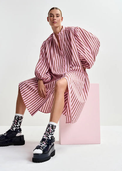 Women's Dress 100 Percent Cotton Poplin - Young-Rose