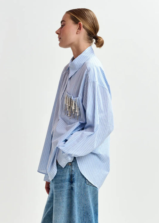 Women Button-Down Shirt 100% Cotton Poplin - Off-White