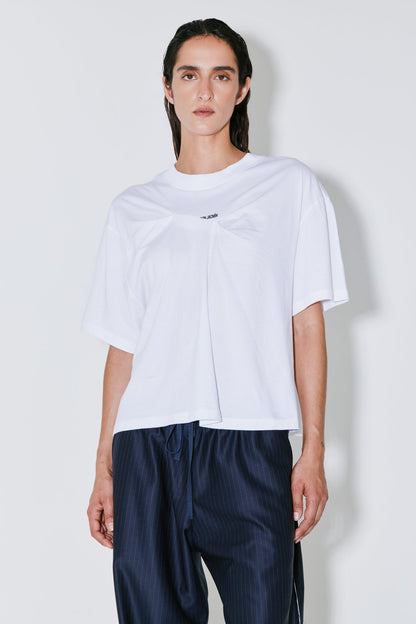 FACON JACMIN | Pleated Logo T-Shirt - White
