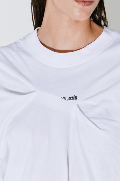 FACON JACMIN | Pleated Logo T-Shirt - White