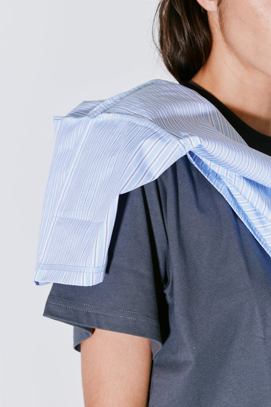 Tshirt Thoai Blue-Stripes-Grey