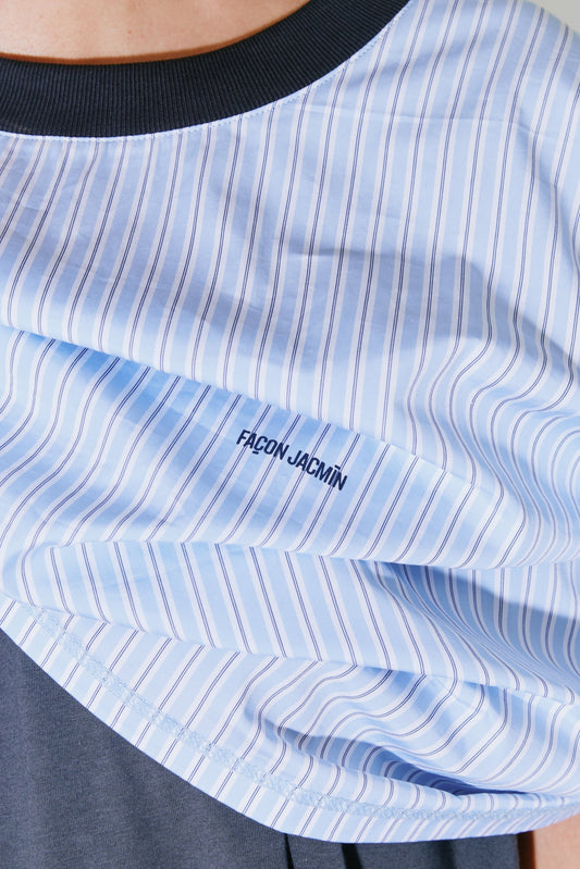 Tshirt Thoai Blue-Stripes-Grey