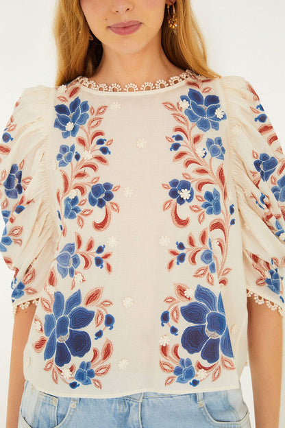 Blouse 344127 Renata-Floral-Sand