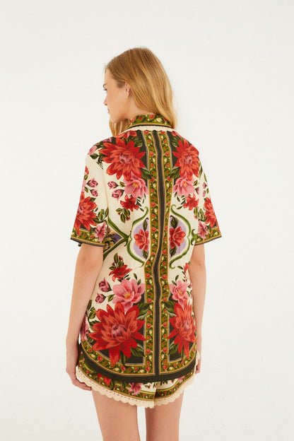 Shirt 344169 Floral-Paula-Black