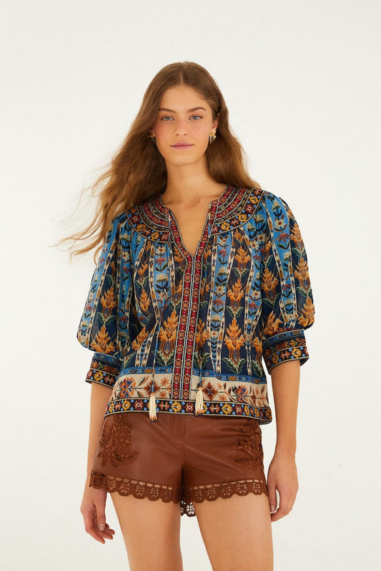 Blouse 348822 Tapestry-Blue