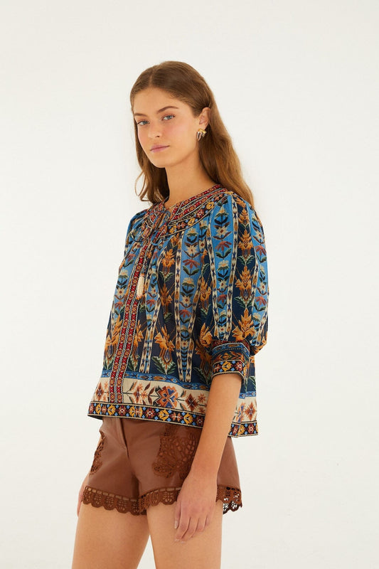 Blouse 348822 Tapestry-Blue