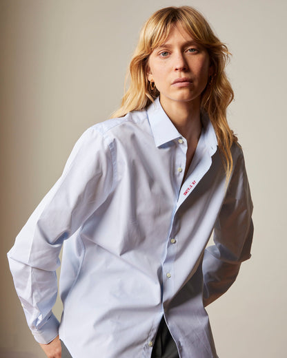 Shirt Je Taime Poplin Bleu-Rouge