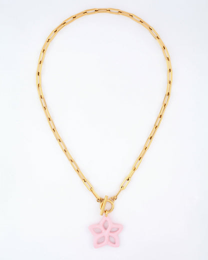 Necklace Plumeria Necklac Pink