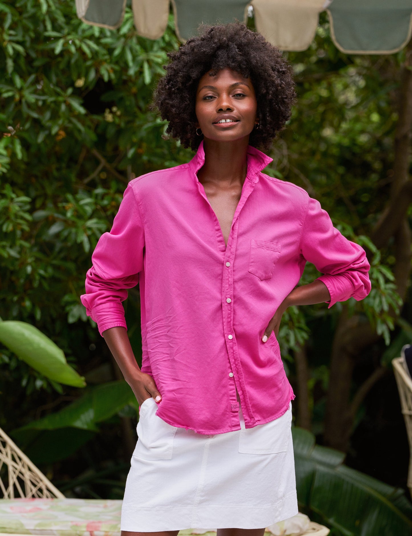 Denim Shirt Eileen Famous De Hot-Pink