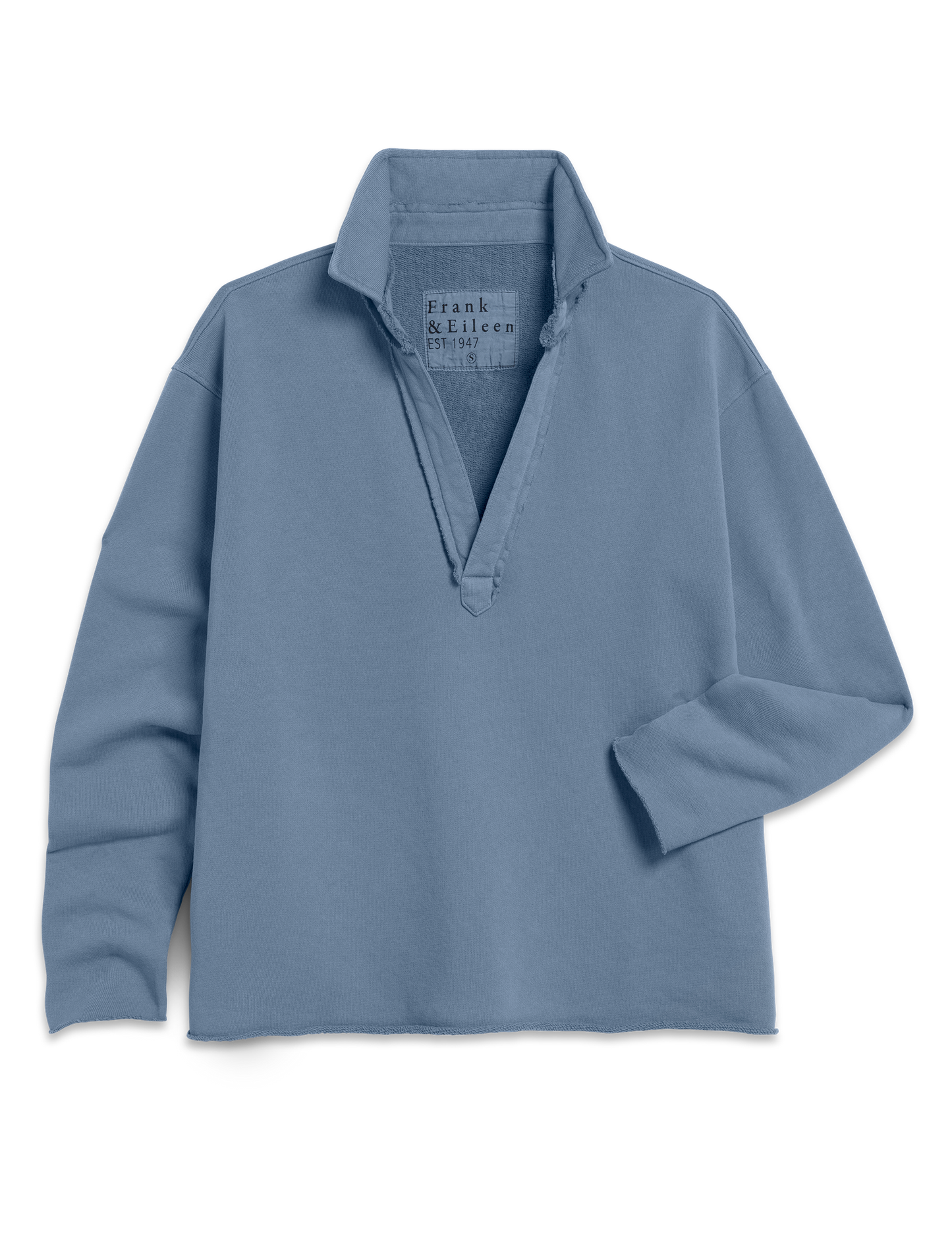 Frank & Eileen Women's Patrick Popover Henley Sweatshirt 100% Cotton Triple Fleece -  Grey Fog