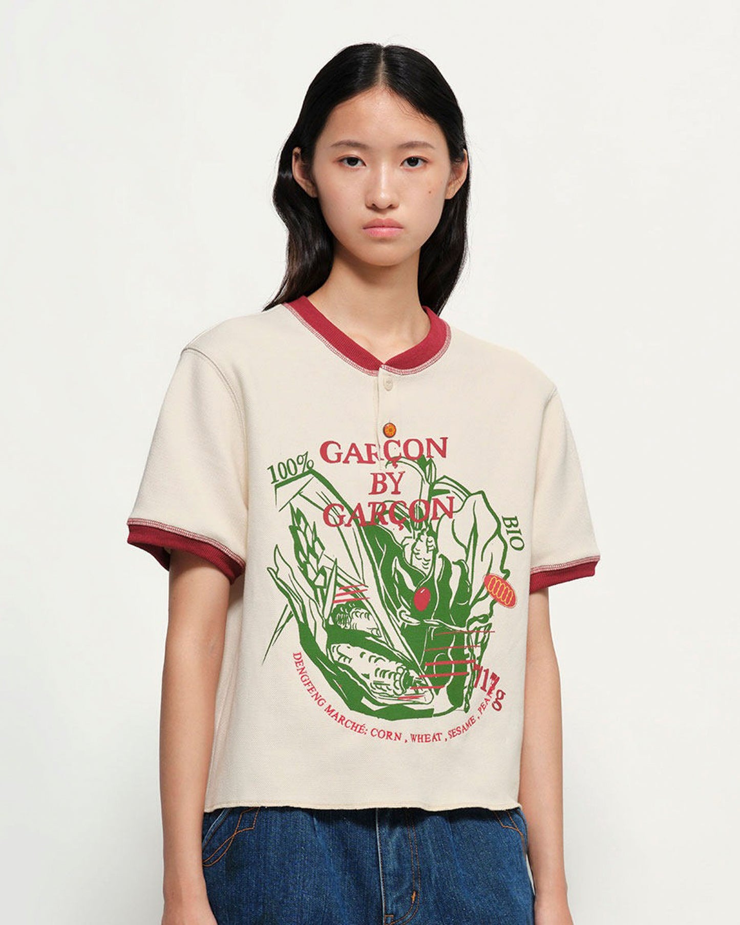 Garcon by Garcon | Box-Fit Henley Tee - Cotton Blend White