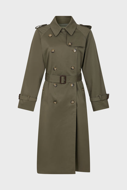 Trench Coat Dae02a301 Khaki-Green