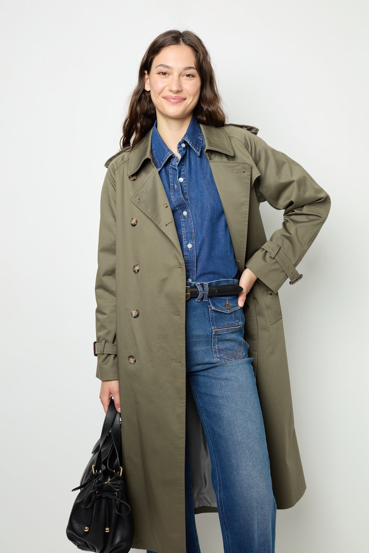 Trench Coat Dae02a301 Khaki-Green