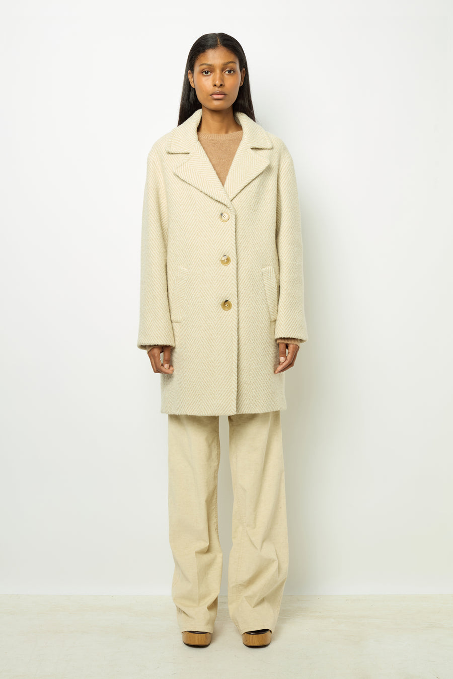 Coat Leonette Dam67a044 Natural